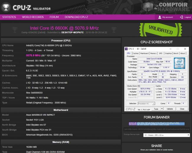 Max validation CPU-Z [cliquer pour agrandir]