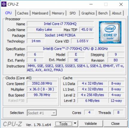 CPU-Z - CPU [cliquer pour agrandir]